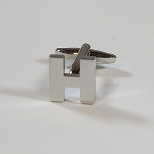 Gemelli Cufflink Letter H 100% Ottone